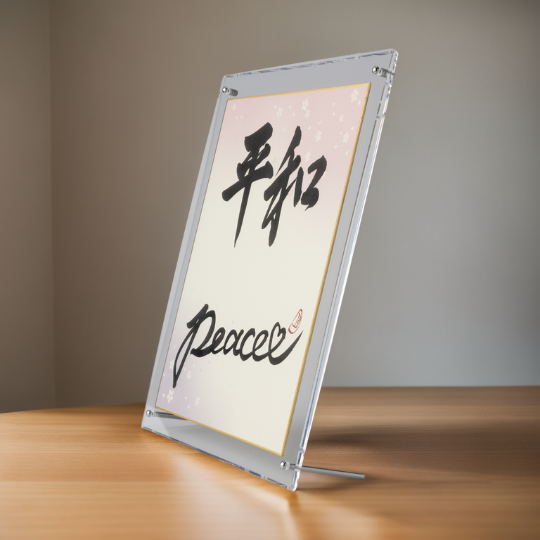 Heiwa "Peace" in Japanese - Acrylic Clear Frame (Free Shipping)