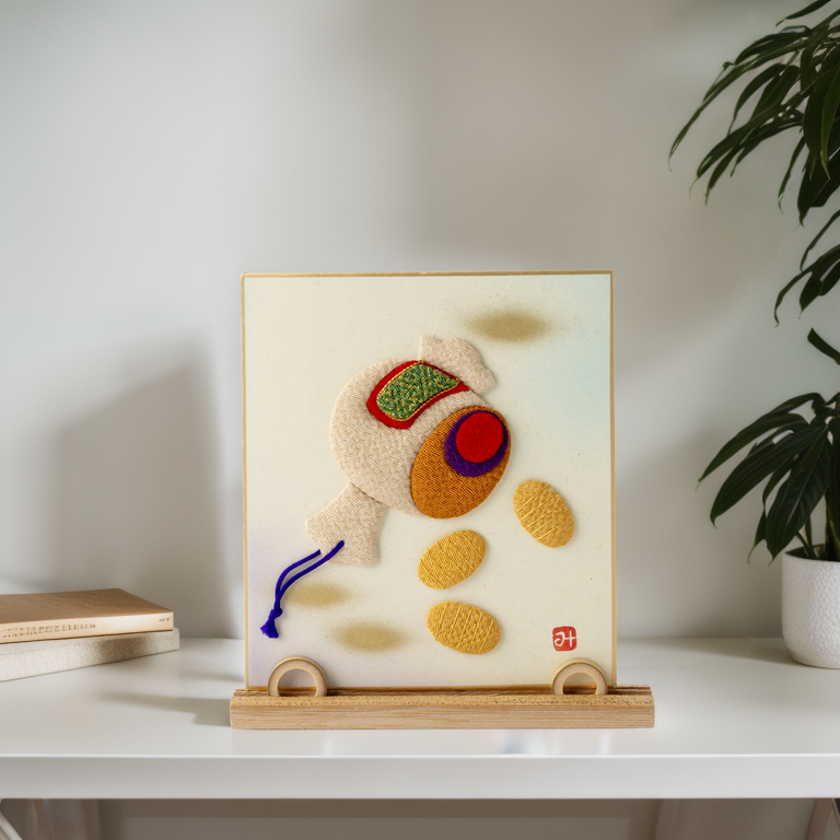 A Legendary Magic Mallet - Raised Cloth Artwork, Includes a Bamboo Stand