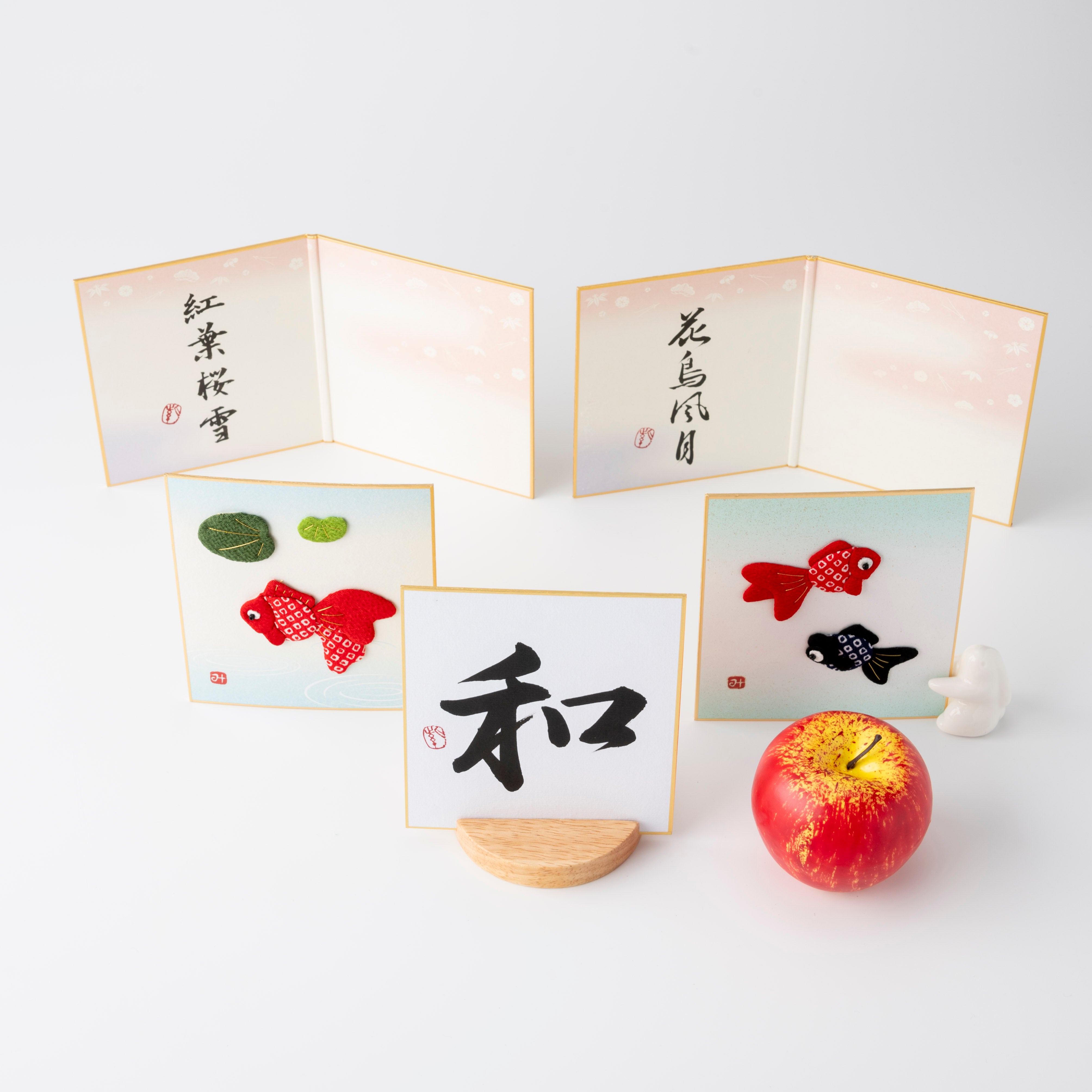 Produit groupé: thème "Amicable" - illustrations de tissu shodo et surélevées, Design 3